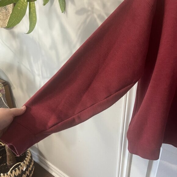 Eddie Bauer Maroon Burgundy Crewneck Sweatshirt Cozy Casual Men's Large - Picture 4 of 8